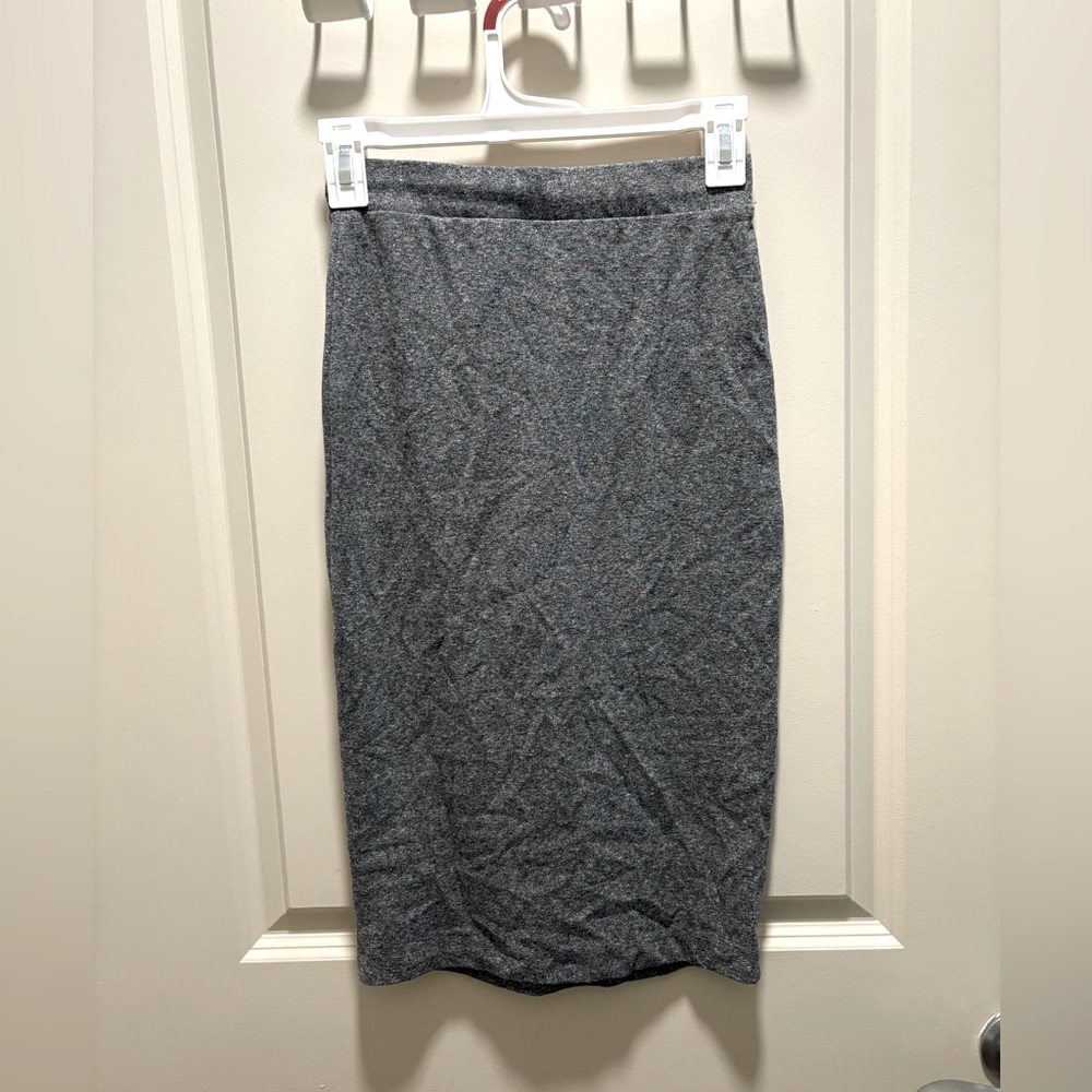 Grey Jersey Pencil Skirt